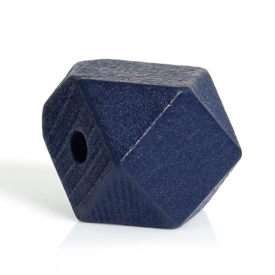 檜木材 スペーサ ビーズ ポリゴン 紺碧 ファセット 約 20mm x 20mm、 穴：約 4.2mm、 20 個 の画像