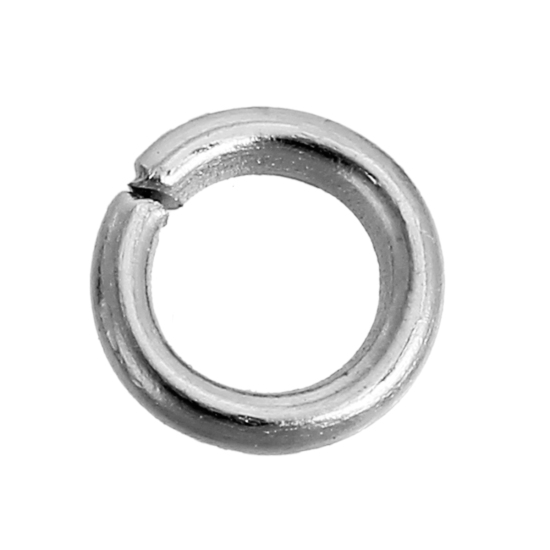 1000 個 5mm 直径、 1mm（18号） 合金 丸カン 丸カン シルバートーン 円形 の画像