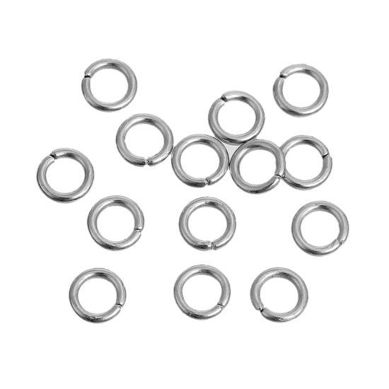 1000 個 5mm 直径、 1mm（18号） 合金 丸カン 丸カン シルバートーン 円形 の画像