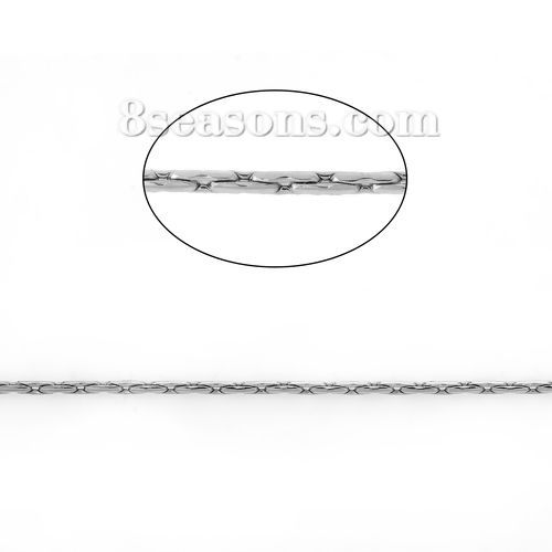 Imagen de 1 M Acero Inoxidable Cadenas Para Accesorios Hechos a Mano para Hacer Joyas Tono de Plata 1mm