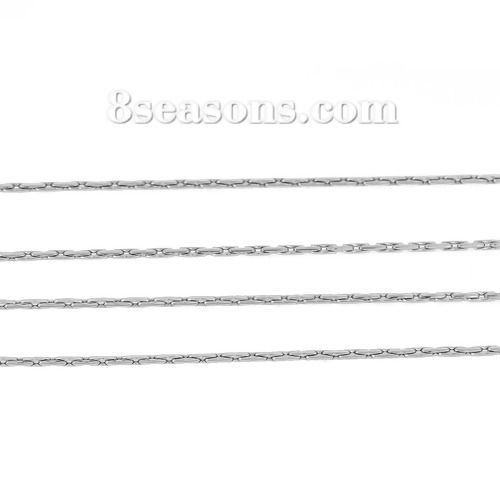 Imagen de 1 M Acero Inoxidable Cadenas Para Accesorios Hechos a Mano para Hacer Joyas Tono de Plata 1mm
