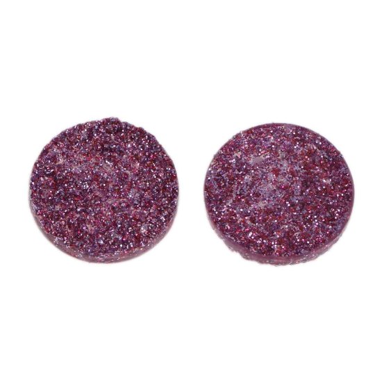 Image de Druzy Cabochon Dôme en Résine Rond Violet Brillant 12mm Dia, 20 Pcs