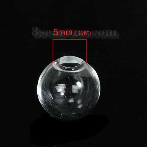 Image de Cabochons d'Embellissement Dômes Fiole Globe en Verre Transparent Ampoule pour Boucle d'Oreille Collier 18mm Dia, 5 Pcs