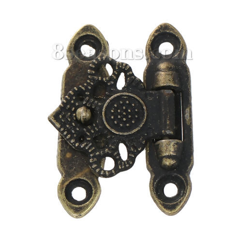 鉄 ケースロック 銅古美 3.6cm x2.5cm 3.6mm x0.9cm、 5 セット の画像