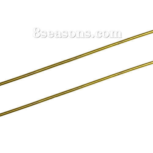 銅 ビーズワイヤー スレッド、コード 手作り アクセサリー DIY ネックレス ブレスレット にも 円形 金メッキ 0.8mm （20号）、 2 巻 (約 3.3 M/巻) の画像