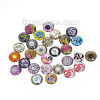 Picture of Glass Dome Seals Cabochon Round Flatback At Random Mixed Yoga Healing Pattern Transparent 12mm( 4/8") Dia, 10 PCs