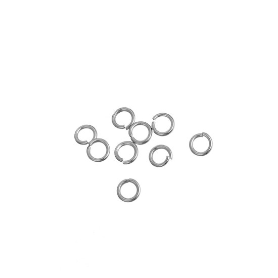 500 個 3mm 直径、 0.5mm（24号） 304ステンレス鋼 丸カン 丸カン シルバートーン 円形 の画像