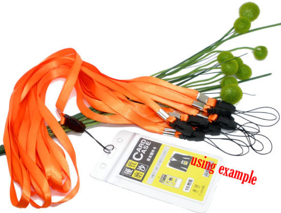 Image de Lanière Tour de Cou en Polyester & Plastique Orange 48cm, 10 Pièces