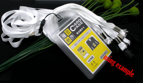 Image de Lanière Tour de Cou en Polyester & Plastique Blanc 48cm, 10 Pièces