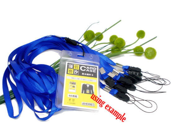 Image de Lanière Tour de Cou en Polyester & Plastique Bleu 48cm, 10 Pièces