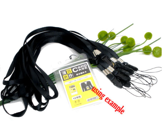 Image de Lanière Tour de Cou en Polyester & Plastique Noir 48cm, 10 Pièces