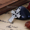 Picture of Zinc Based Alloy Easter Day Pendants Antique Silver Color Cross Celtic Knot (Can Hold ss10 Pointed Back Rhinestone) 3.9cm x 2.5cm, 5 PCs