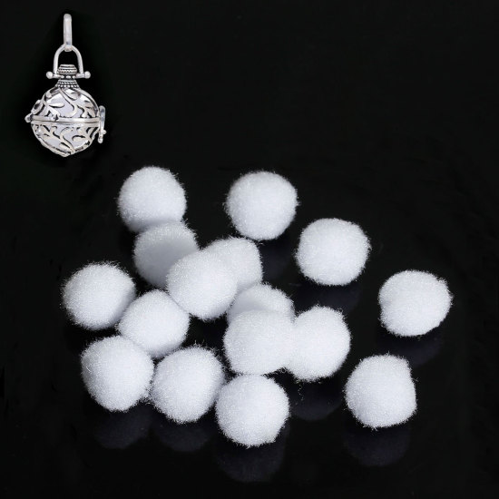Image de Balle Aromathérapie Huile Essentielle Diffuseur de Parfum en Polypropylène Fibre Rond Blanc Approprié à Harmony Ball Ange Balle 14mm Dia., 20 Pcs