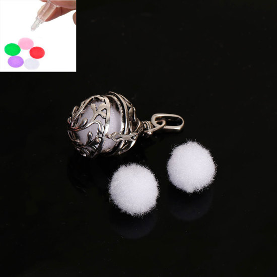 Image de Balle Aromathérapie Huile Essentielle Diffuseur de Parfum en Polypropylène Fibre Rond Blanc Approprié à Harmony Ball Ange Balle 14mm Dia., 20 Pcs
