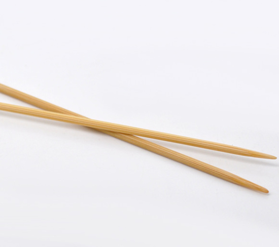 Image de (US0 2.0mm) Aiguilles à Tricoter Unique Point en Bambou Couleur Naturelle 34cm long, 1 Kit ( 2 Pcs/Kit)