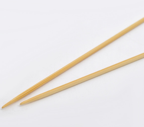 Image de (US1 2.25mm) Aiguilles à Tricoter Unique Point en Bambou Couleur Naturelle 34cm long, 1 Kit ( 2 Pcs/Kit)