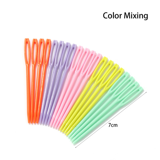 Image de 20 Pièces Aiguilles à Coudre en Plastique pour Pulls Couleur Mélangée Au Hasard 7cm Long