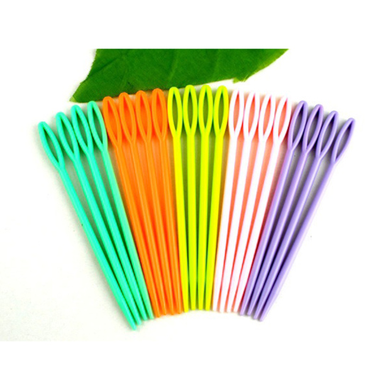 Image de 20 Pièces Aiguilles à Coudre en Plastique pour Pulls Couleur Mélangée Au Hasard 7cm Long