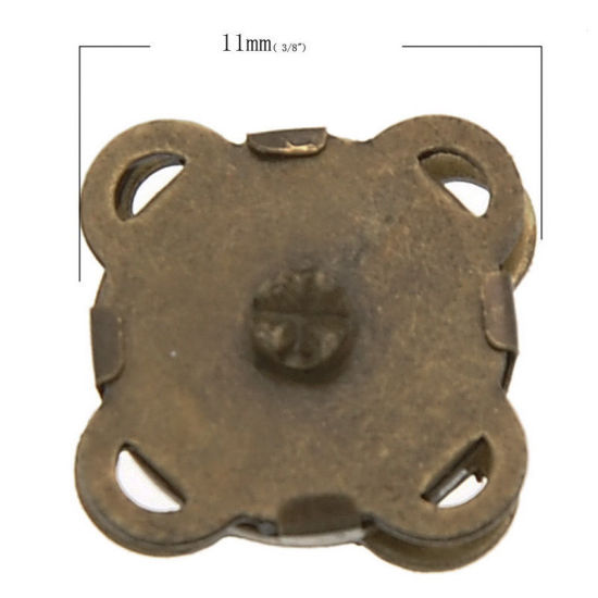 磁石 マグネットクラスプ フラワー 銅古美 11mm x 11mm、 100 個 の画像