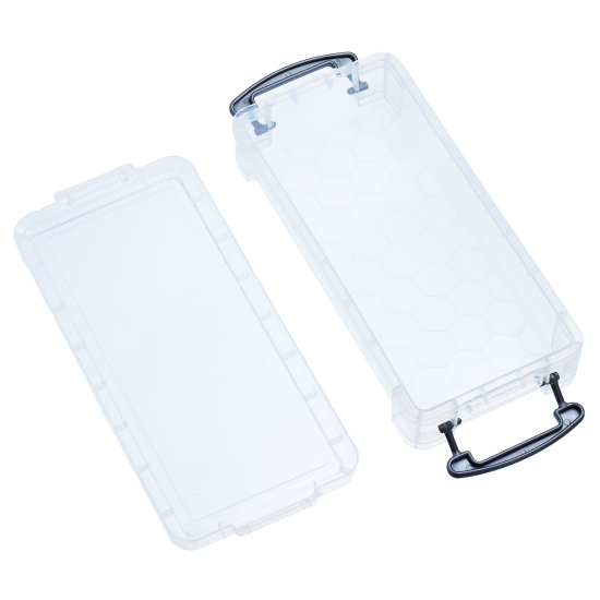 プラスチック製 ビーズ用ケース 収納ホルダー 小物収納 長方形 透明 21.5cm x 10cm、 1 個 の画像