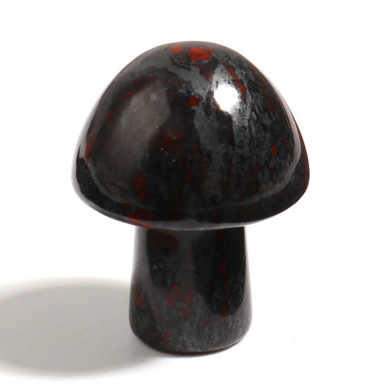 ストーン ( 天然石 ) キノコ 赤褐色 20mm x 15mm、 1 個 の画像