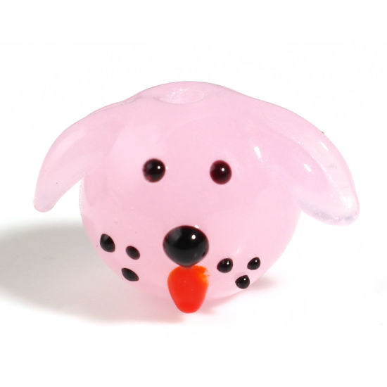 Immagine di Lampwork Vetro Perline Cane Rosa Circa 19mm x 13mm, Foro: Circa 1.9mm, 1 Pz