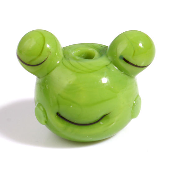 Immagine di Lampwork Vetro Perline Rana Verde Circa 16mm x 14mm, Foro: Circa 2.5mm, 1 Pz