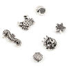 Picture of Zinc Based Alloy Ocean Jewelry Spacer Beads Antique Silver Color 3D About 20mm x 10mm - 9mm x 8mm, Hole: Approx 2.2mm-1mm, 1 Set