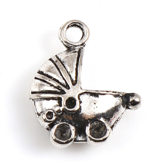 亜鉛合金 チャーム 銀古美 17mm x 14mm、 20 個 の画像