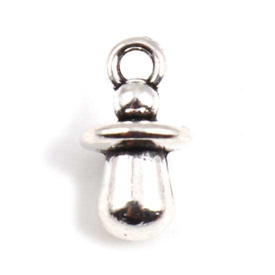 亜鉛合金 チャーム 赤ちゃん 銀古美 チクビ彫刻 13mm x 7mm、 20 個 の画像