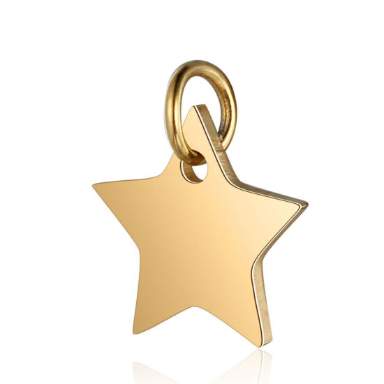 Image de Breloques en 304 Acier Inoxydable Galaxie Etoile Doré 13mm x 12mm , 1 Pièce