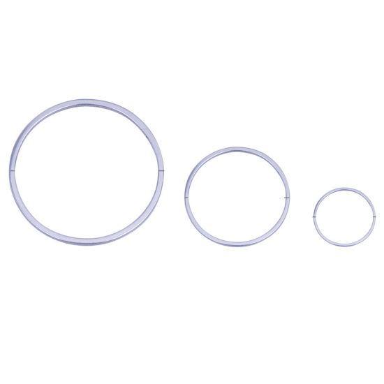 Image de Connecteurs en Acier Inoxydable Série Géométrie Rond Argent Mat 16mm Dia. 10 Pcs