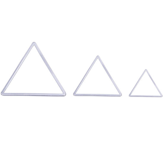 Image de Connecteurs en Acier Inoxydable Série Géométrie Triangle Argent Mat 23mm x 20mm, 10 Pcs