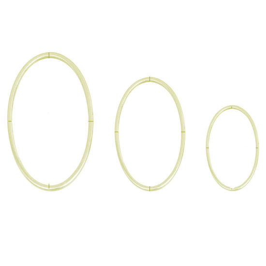 Image de Connecteurs en Acier Inoxydable Série Géométrie Ovale Doré 26mm x 14mm, 10 Pcs