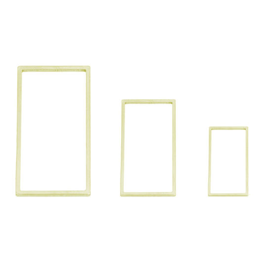 Image de Connecteurs en Acier Inoxydable Série Géométrie Rectangle Doré 26mm x 13mm, 10 Pcs