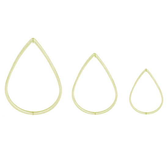 Image de Connecteurs en Acier Inoxydable Série Géométrie Goutte d'Eau Doré 21mm x 14mm, 10 Pcs