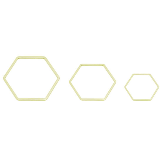 Image de Connecteurs en Acier Inoxydable Série Géométrie Hexagone Doré 18mm x 16mm, 10 Pcs