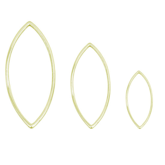 Image de Connecteurs en Acier Inoxydable Série Géométrie Marquise Doré 27mm x 13mm, 10 Pcs