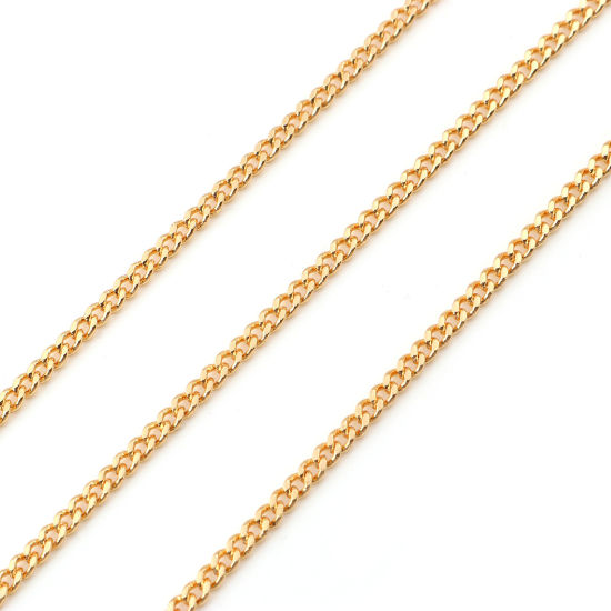 Image de 1 M Chaîne Maille Cheval Accessoires pour la Fabrication de Bijoux Faits à la Main en Laiton Plaqué Or Véritable 3x2mm