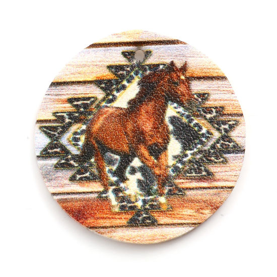 Imagen de Colgantes Bohemia PU de Ronda y Caballo 5 Unidades