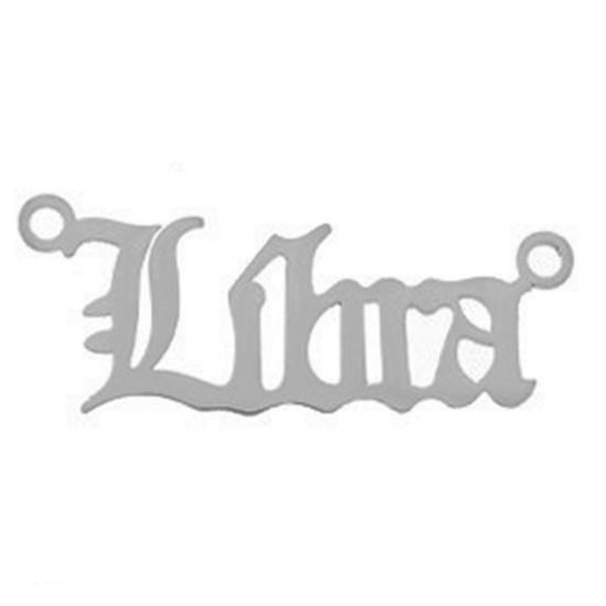 Immagine di Acciaio Inossidabile Connettore Messaggio Tono Argento Costellazione Libra 2.5cm, 1 Pz