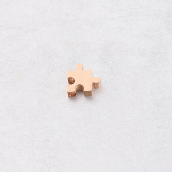 Bild von 304 Edelstahl Charms Puzzle Rosegold 10mm x 10mm, 1 Stück