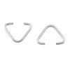 Picture of 30 PCs 13mm x 10mm, 1.2mm(17 gauge) 304 Stainless Steel Open Jump Rings Findings For Jewelry Making Silver Tone Triangle