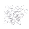 Picture of 30 PCs 13mm x 10mm, 1.2mm(17 gauge) 304 Stainless Steel Open Jump Rings Findings For Jewelry Making Silver Tone Triangle