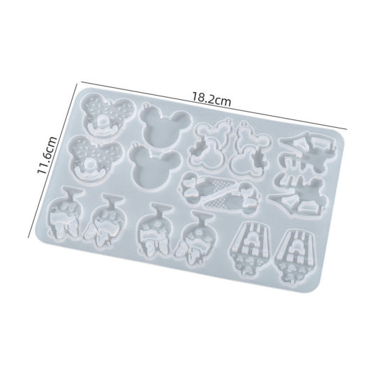 Image de Moule en Silicone Pour Pendentifs de Boucle D'oreille Glace Blanc 18.2cm x 11.6cm, 1 Pièce