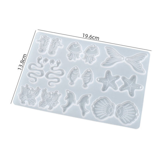 Image de Moule en Silicone Pour Pendentifs de Boucle D'oreille Animal Blanc 19.6cm x 18.3cm, 1 Pièce