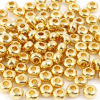 Picture of Zinc Based Alloy Crimp Beads Cover Real Gold Plated Round About 5mm Dia, Hole: Approx 1.6mm, 20 PCs