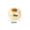 Picture of Zinc Based Alloy Crimp Beads Cover Real Gold Plated Round About 5mm Dia, Hole: Approx 1.6mm, 20 PCs