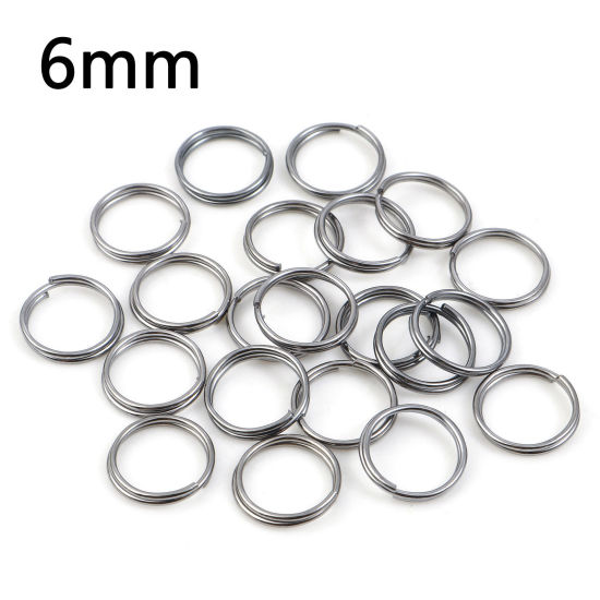 200 個 6mm 直径、 0.6mm（23号） 合金 二重丸カン 丸カン ガンメタル 円形 の画像