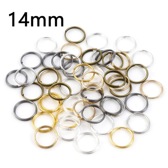 200 個 14mm 直径、 0.8mm（20号） 合金 二重丸カン 丸カン ランダムミックスカラー 円形 の画像